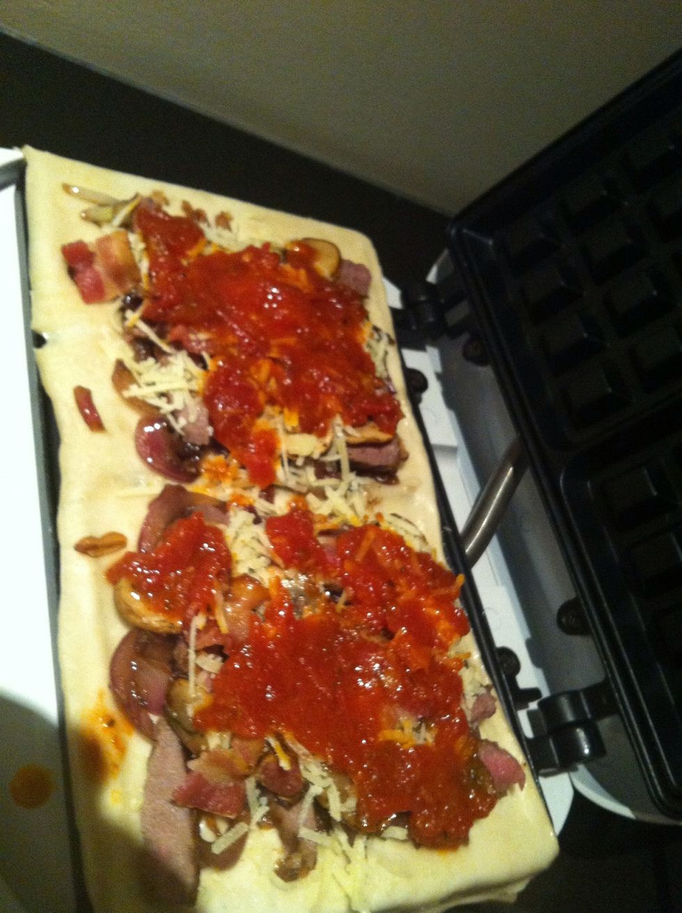 Add a table spoon of tomato pur\u00e9e each side