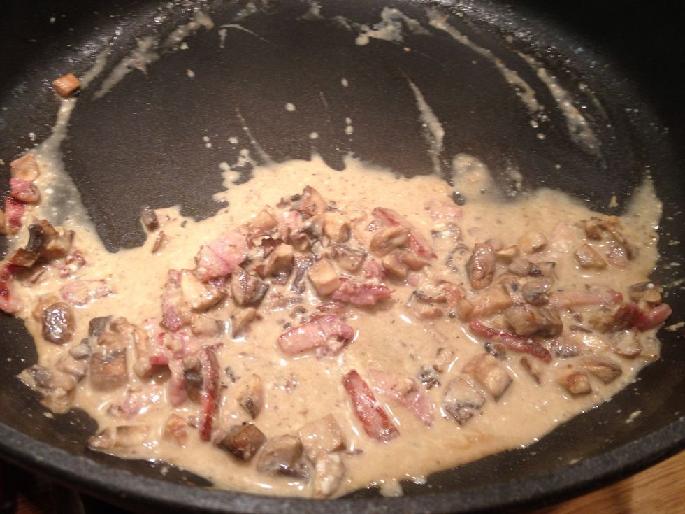 Add a tablespoon of low fat cream cheese. I used Philadelphia, add a teaspoon of Dijon mustard (or wholegrain) and stir well