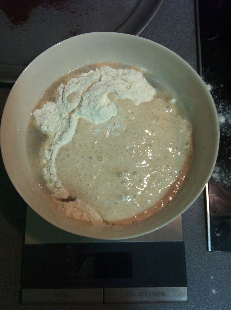 Add a tablespoon or so of your starter