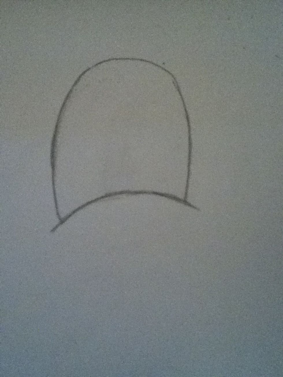 Add a tall oval connected to the line.