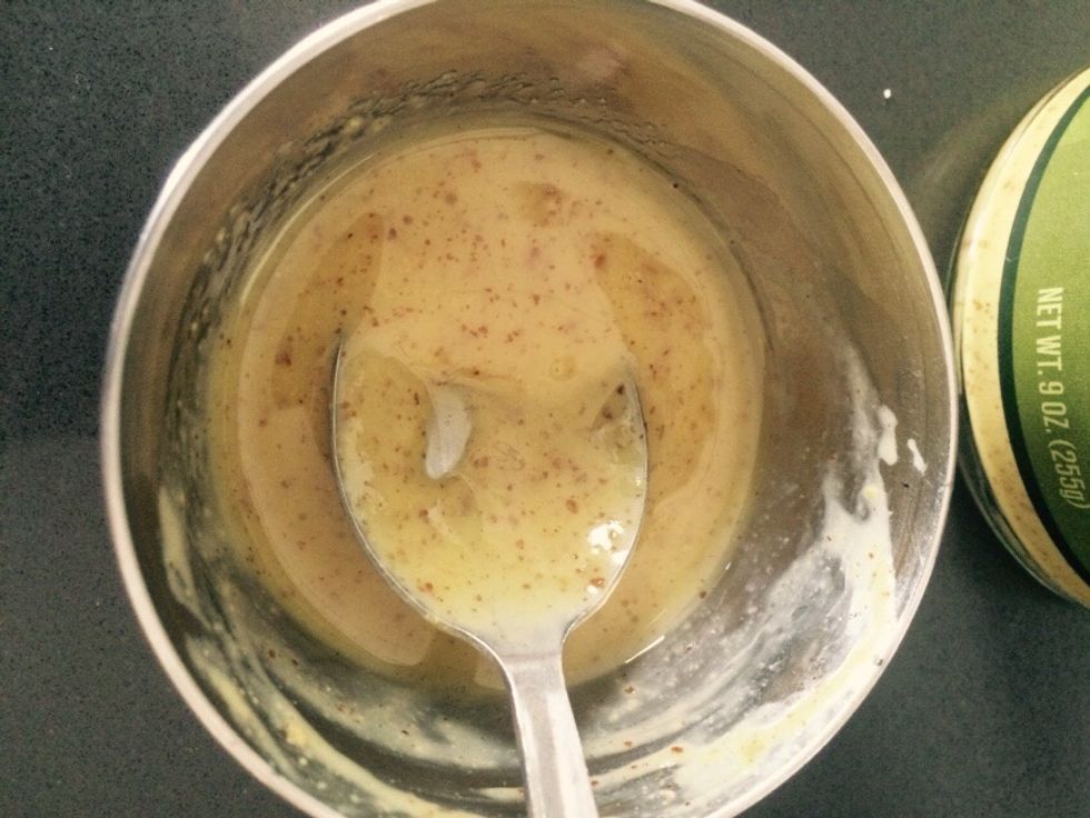 Add a tea spoon of it in a small bowl, add some water & olive oil and mix it well
