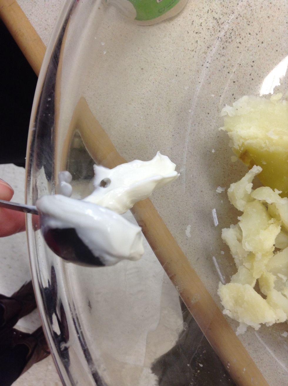Add a teaspoon of sour cream
