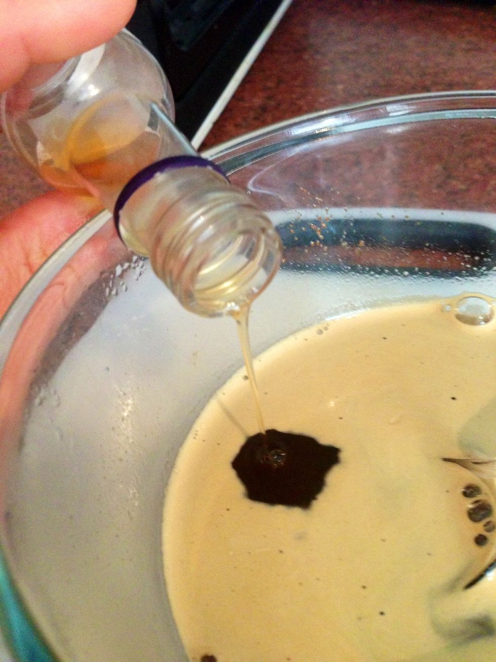 Add a teaspoon of vanilla extract and stir. For different flavors, add caramel syrup, or to make a Mocha Frappuccino add 3-4 tablespoons of chocolate syrup.