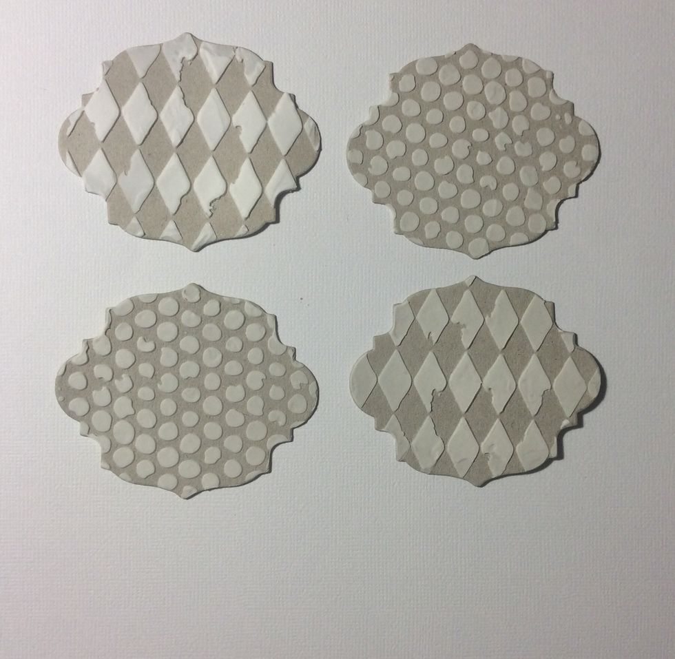 Add a texture paste background using your favourite stencil. Tim holtz layering stencils harlequin and bubble used here. Allow to dry.