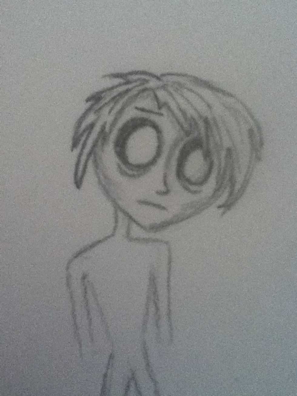 Add a thin neck and square shoulders