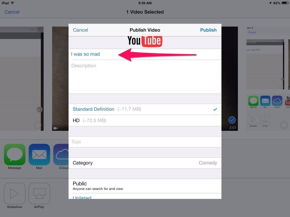 Add a title to your Youtube video link.
