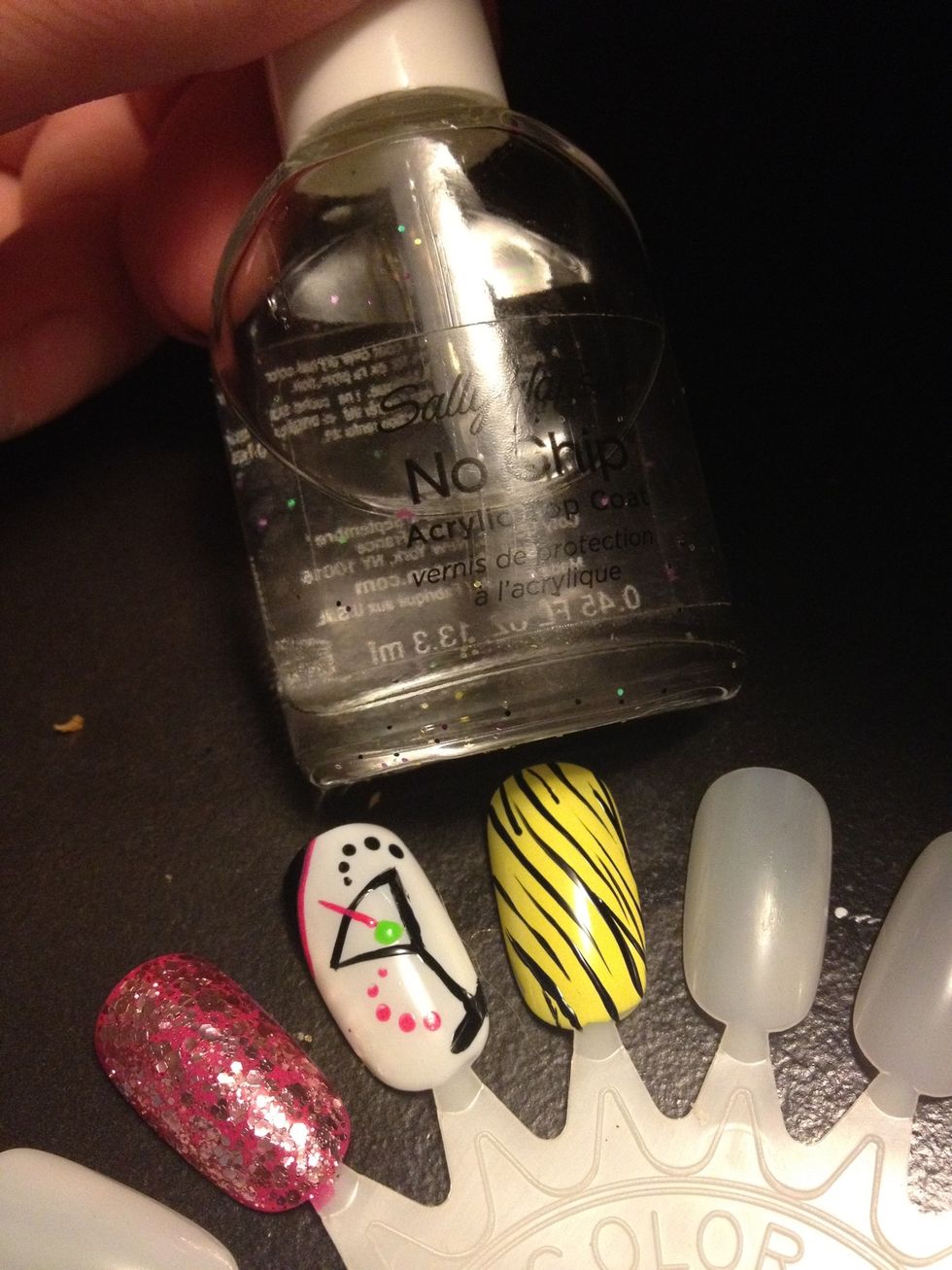 Add a top coat to prolong your design.