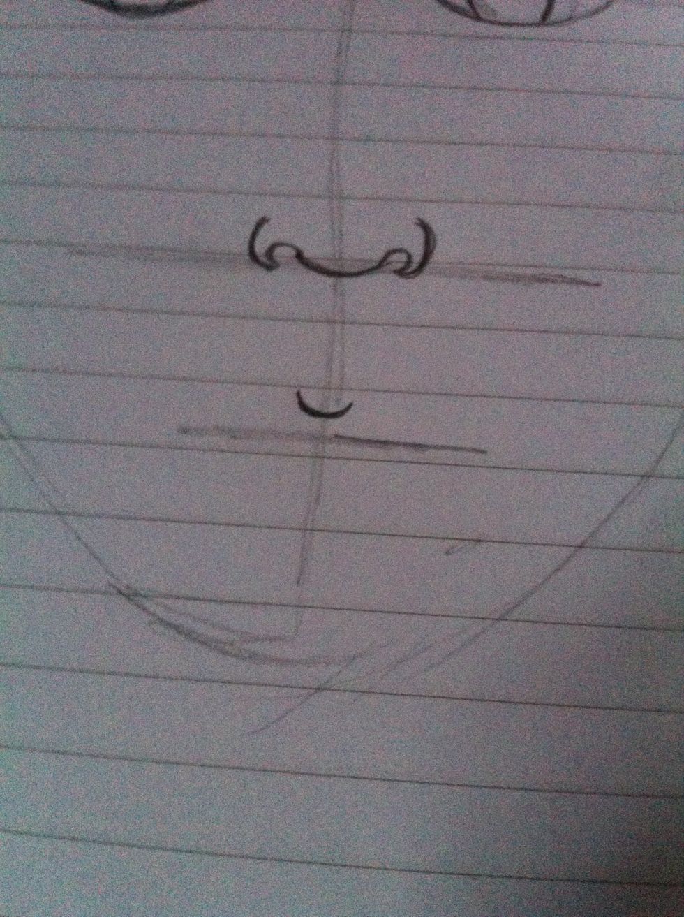 Add a u shape in the middle of the lips line