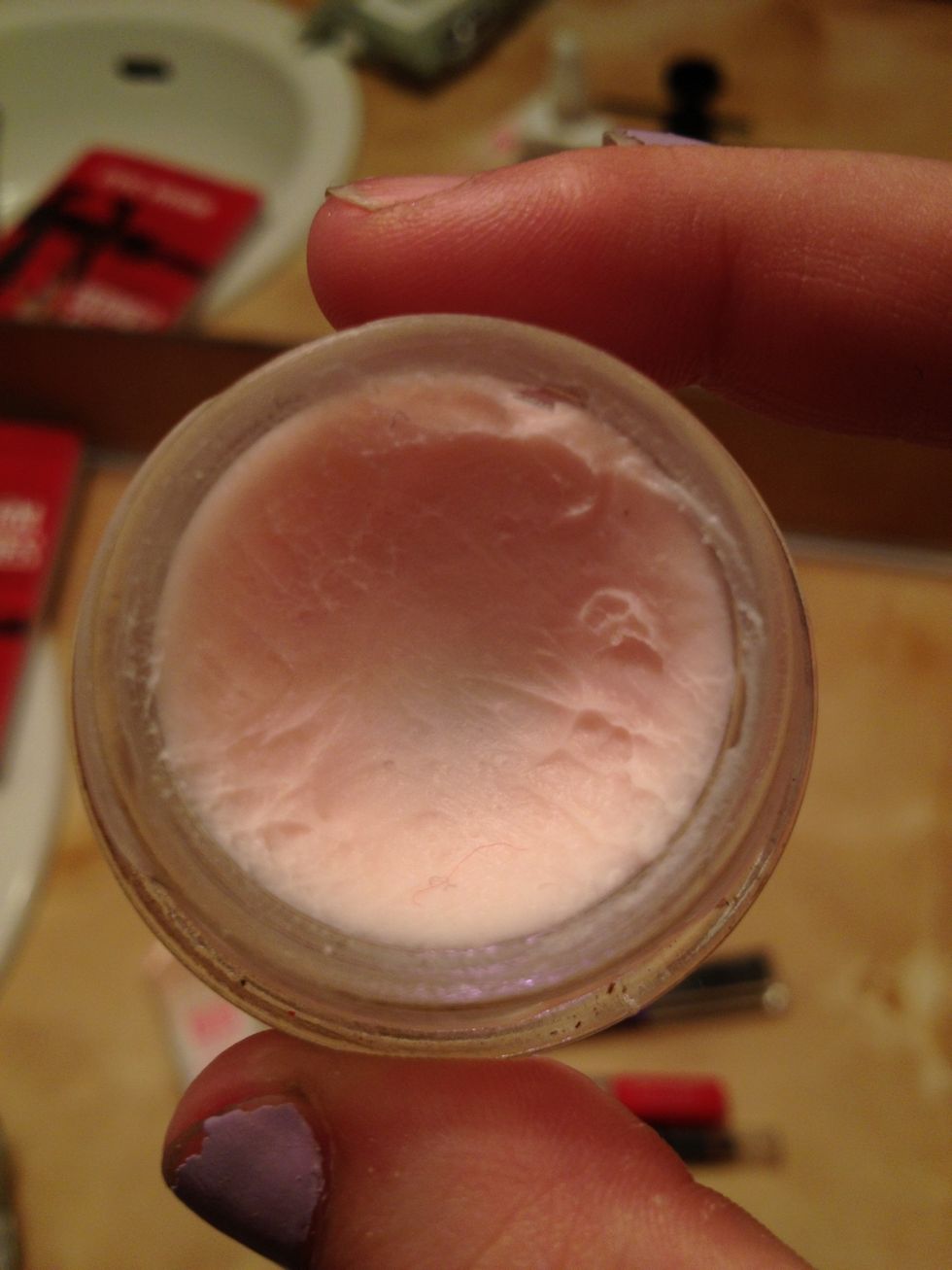 Add a VERY small dab of this and run in on your eye lid up to your brow bone. I use L'OR\u00c9AL's Magic Perfecting Base. It's a primer.