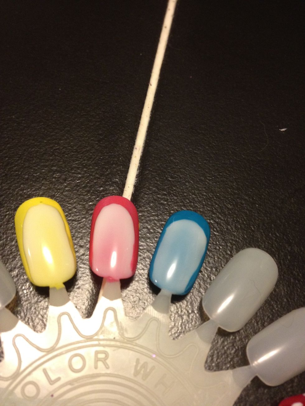 Add a white oval for the penguins face and front of his white belly, you can tell my polish is quite sheer, so I'll add another coat to make it opaque :)