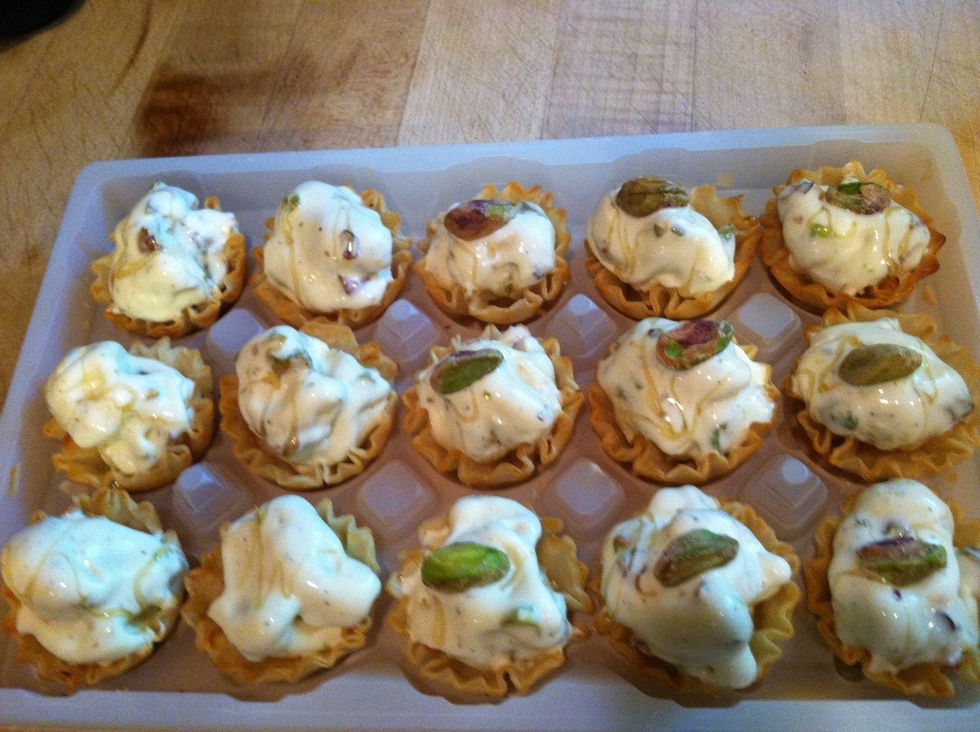 Add a whole pistachio on top