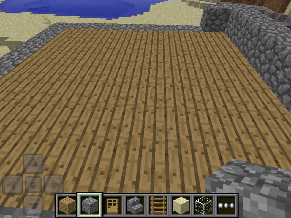 Add a wood roof/floor. Start to make the walls (4)