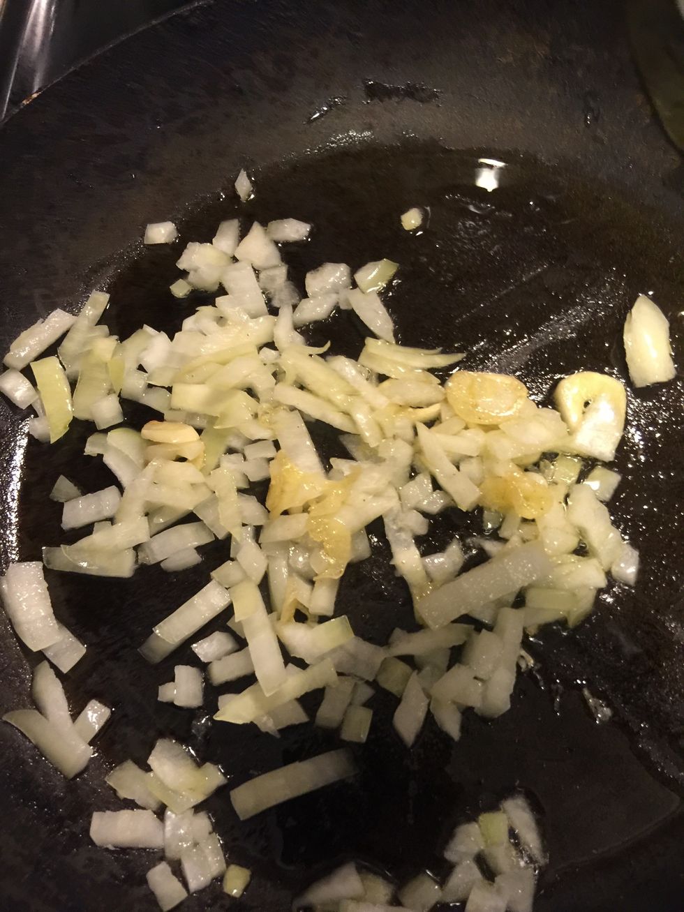 Add about 1/2 cup of chopped onion.