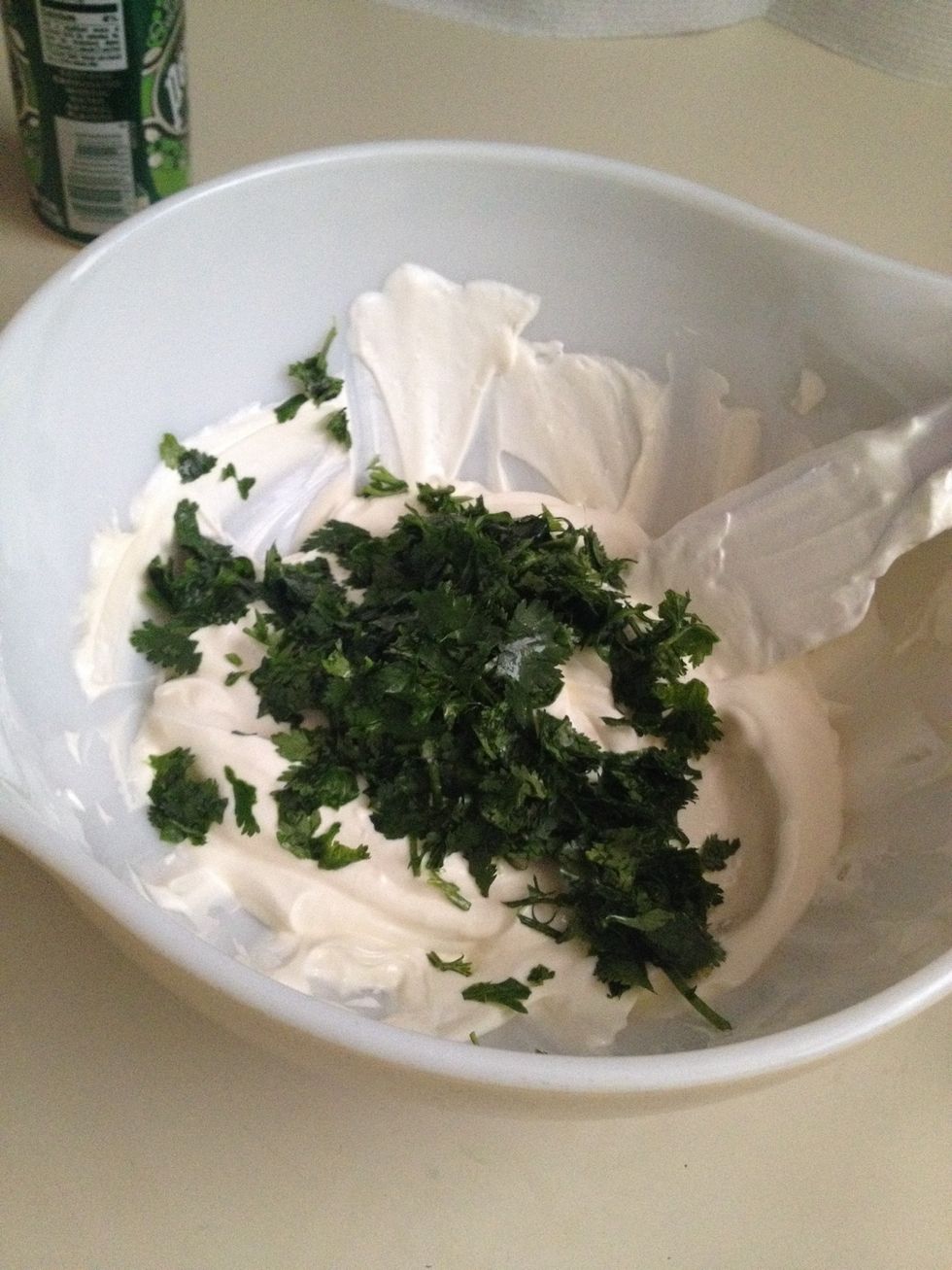 Add about 1/4 cup fresh chopped cilantro.