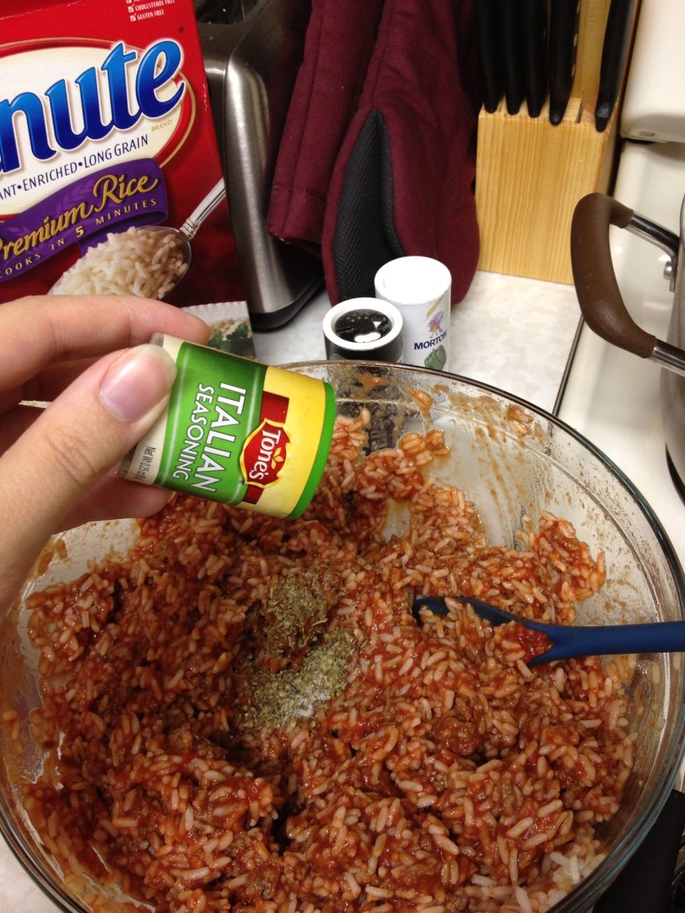 Add about 1 teaspoon of Italian seasoning.