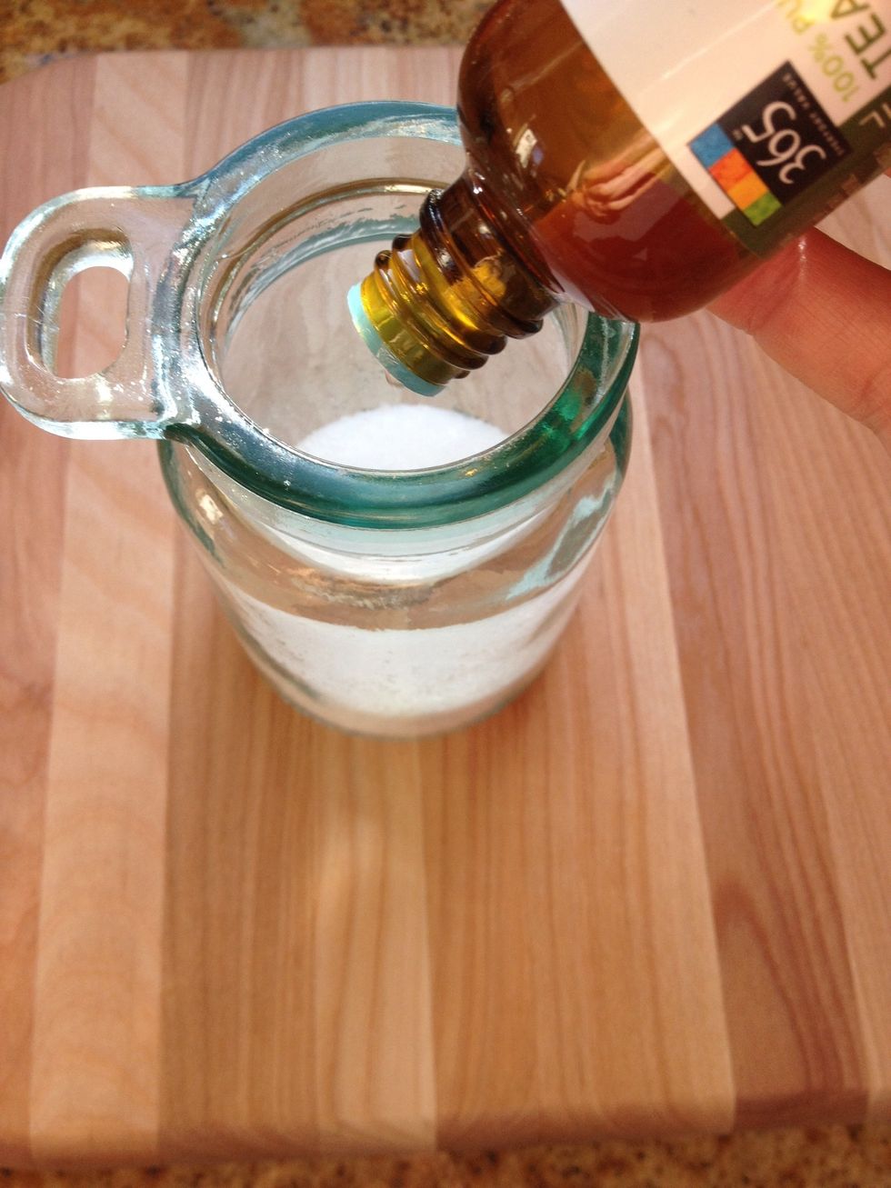 Add about 15-20 drops of tea tree oil every time you add 20 ounces of salt.