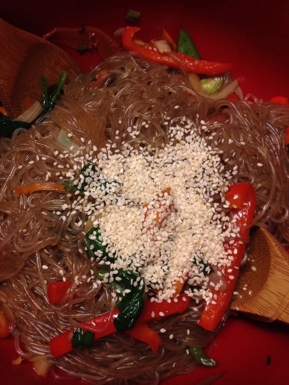 Add about 2 to 3 tablespoon of sesame seed