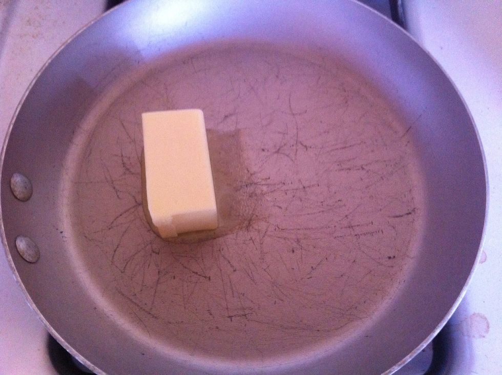 Add about 4 Tbls butter to saut\u00e9 pan turn heat to med-high let it get warm