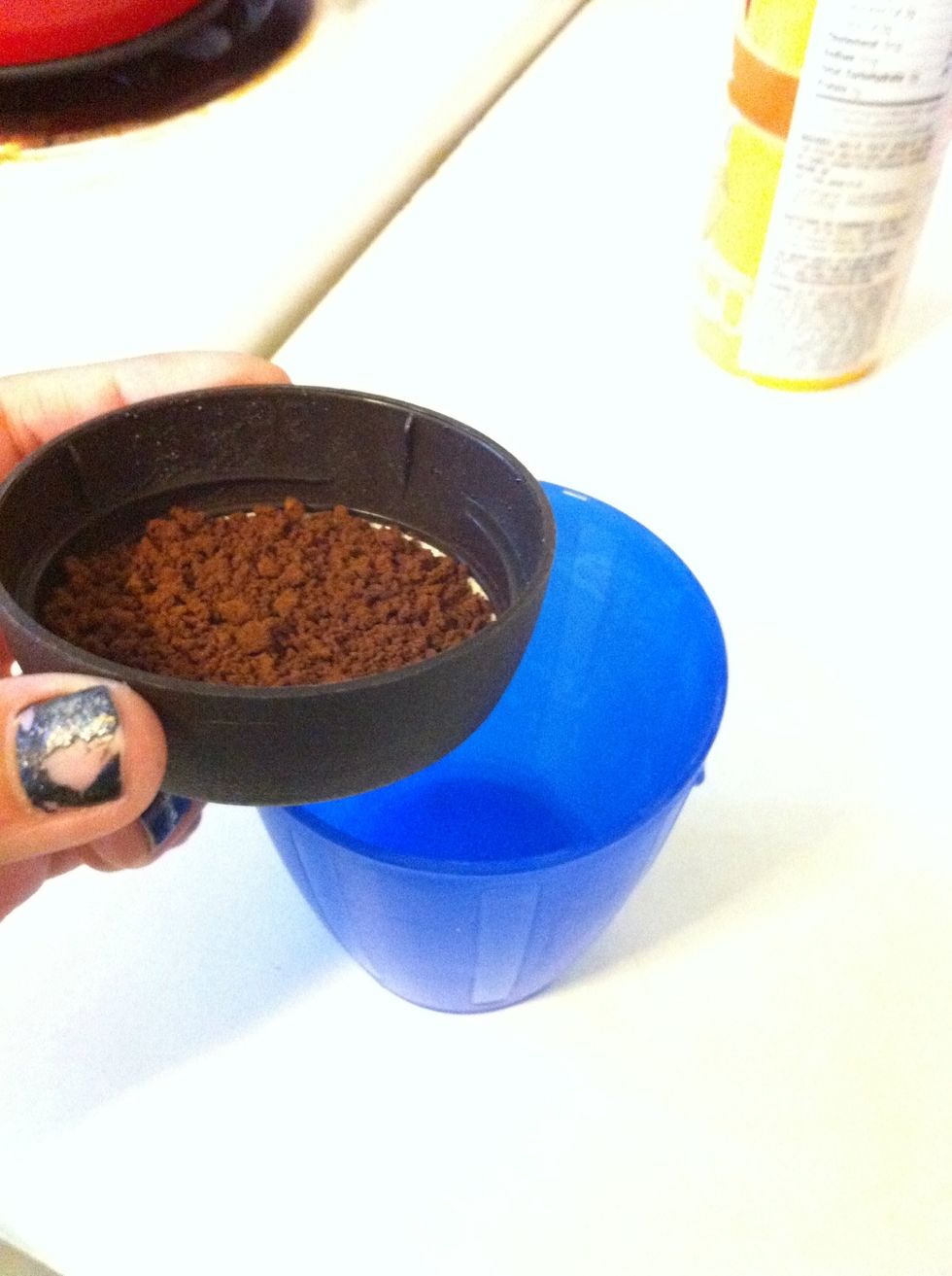 Add about a spoon of coffee or more to fit your taste