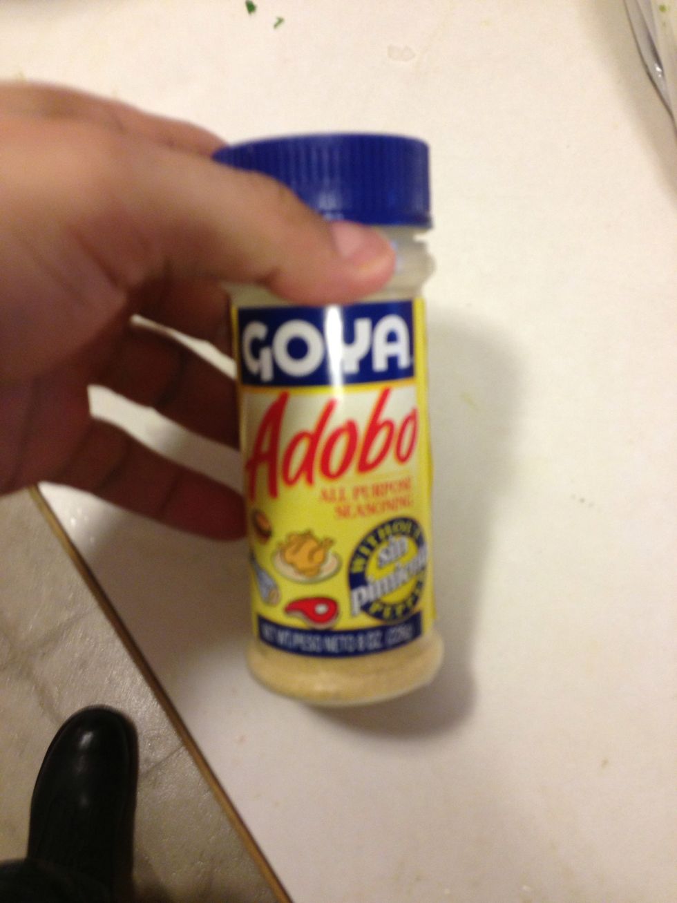 Add about a teaspoon of adobo seasoning