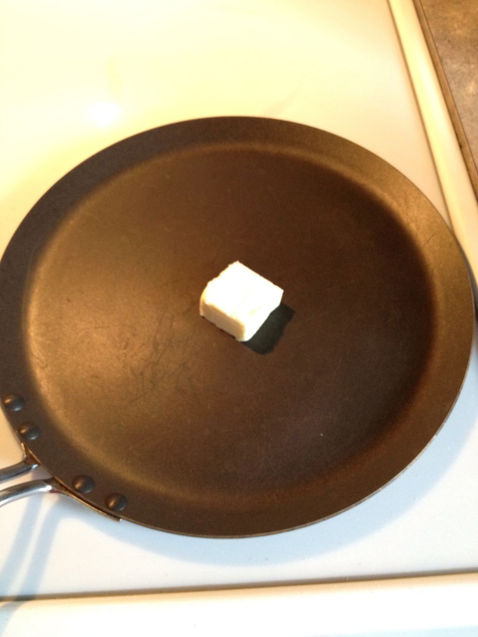 Add about two tablespoons of butter to pan. REAL butter is a key here.
