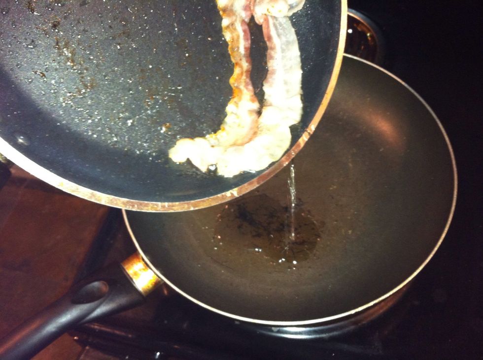 Add about two tbs of the bacon grease in a pan.
