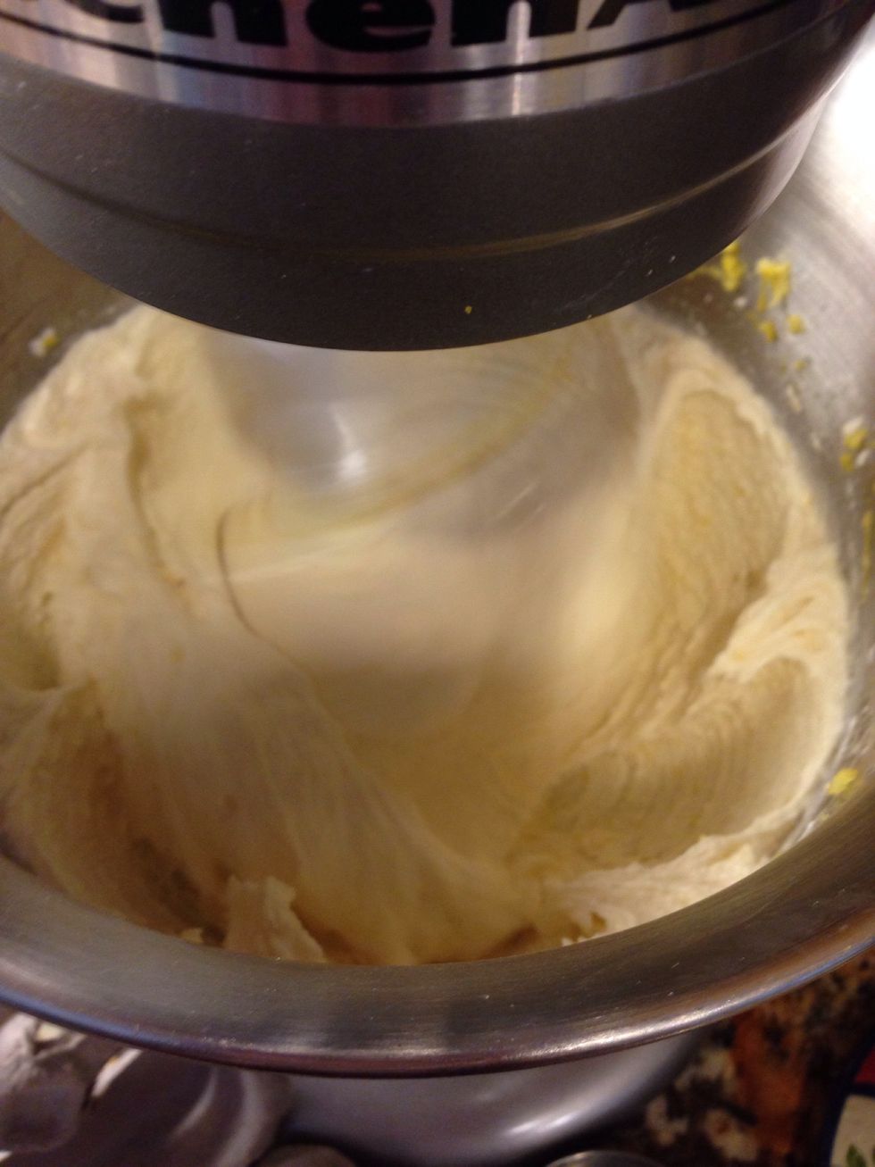Add add lemon juice and zest to butter sugar batter, beat on high. Add oil.