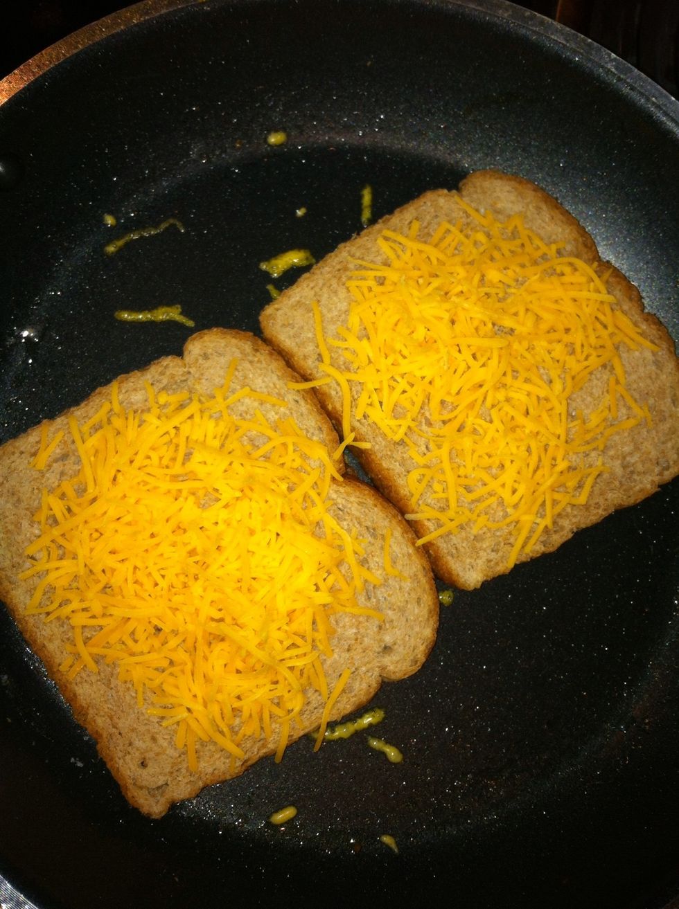 Add add your bread and cheese to your liking