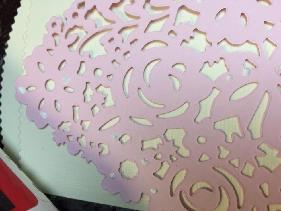 Add adhesive and glue down