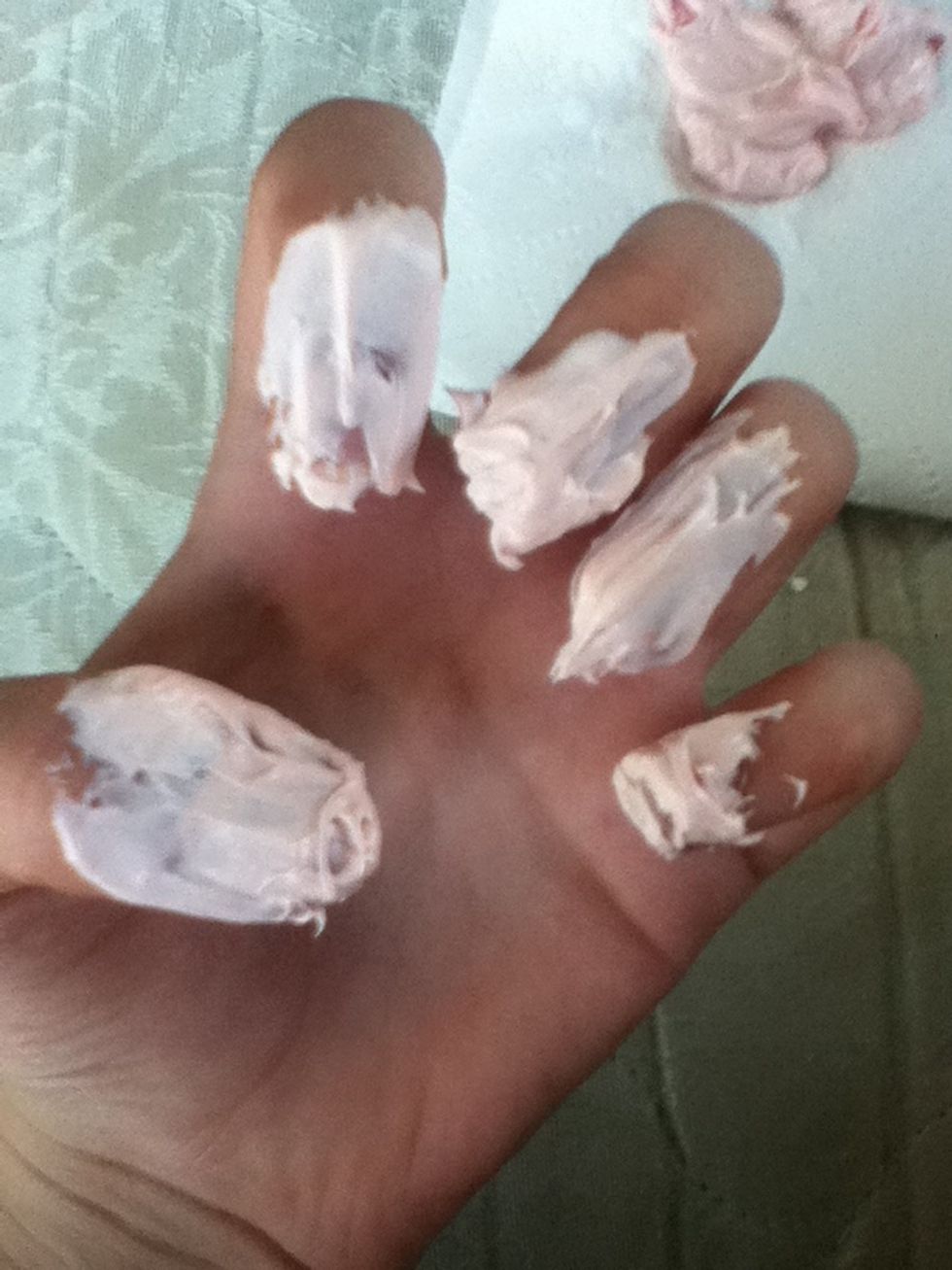 Add all around and under nails