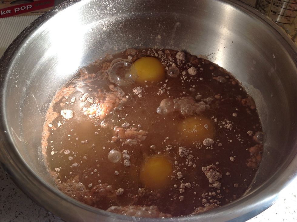 Add all ingredients except for white chocolate chips into the bowl.