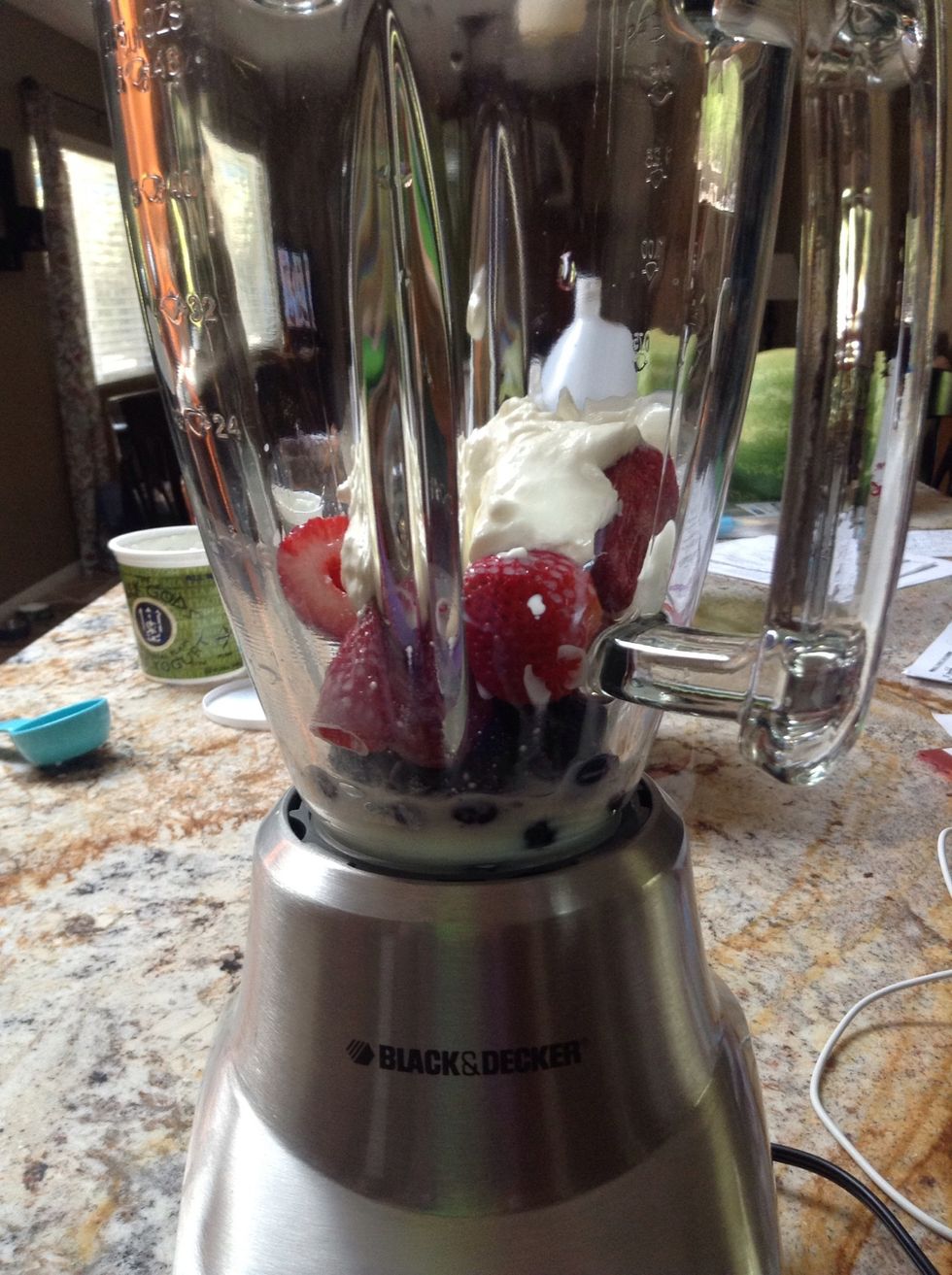 Add all ingredients into the blender.