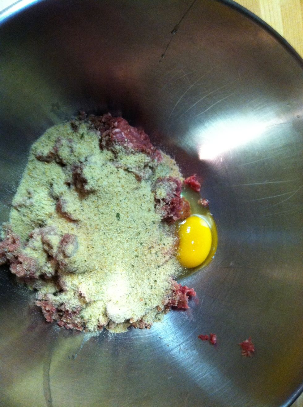 Add all ingredients to the bowl an get ready to get your (clean) hands dirty!!!