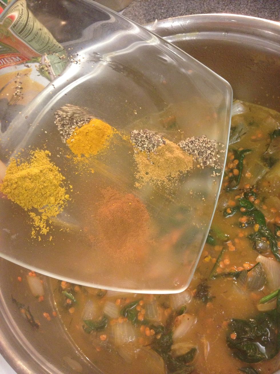 Add all spices and by all means adjust to your taste!