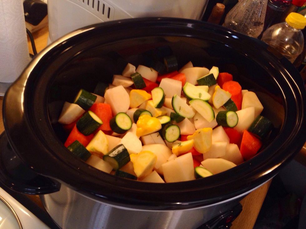 Add all the additional vegetables you have prepared.