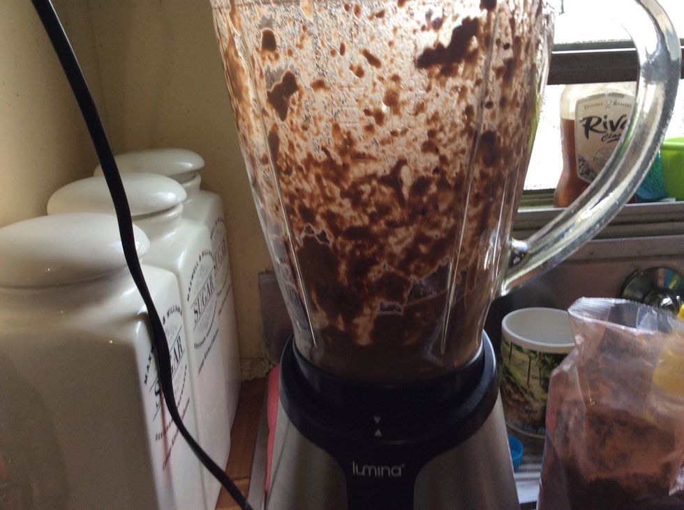 Add all the ingredients except for the melted chocolate and blend well.