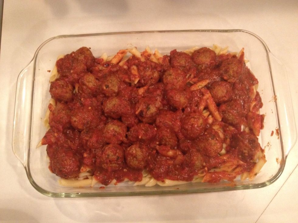 Add all the meatballs and sauce.