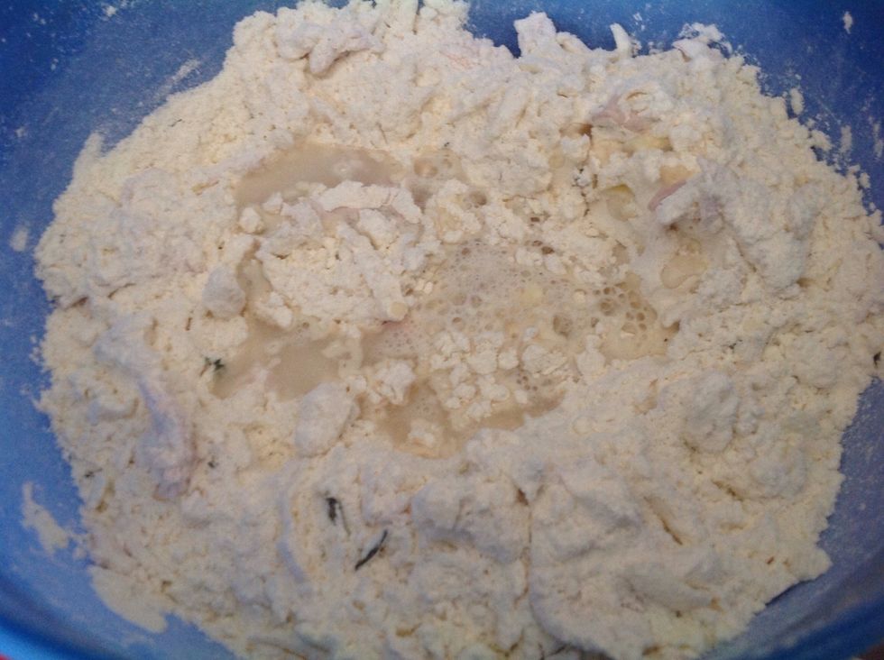 Add all the water to make soft but not stick mixture add more if you need to