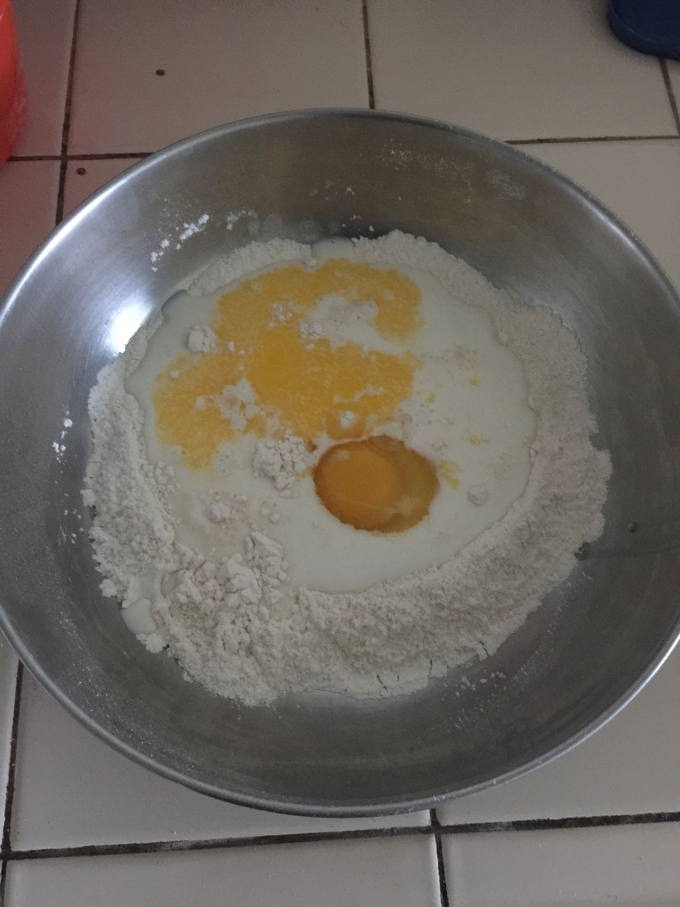 Add all the wet ingredients and whisk throughly.