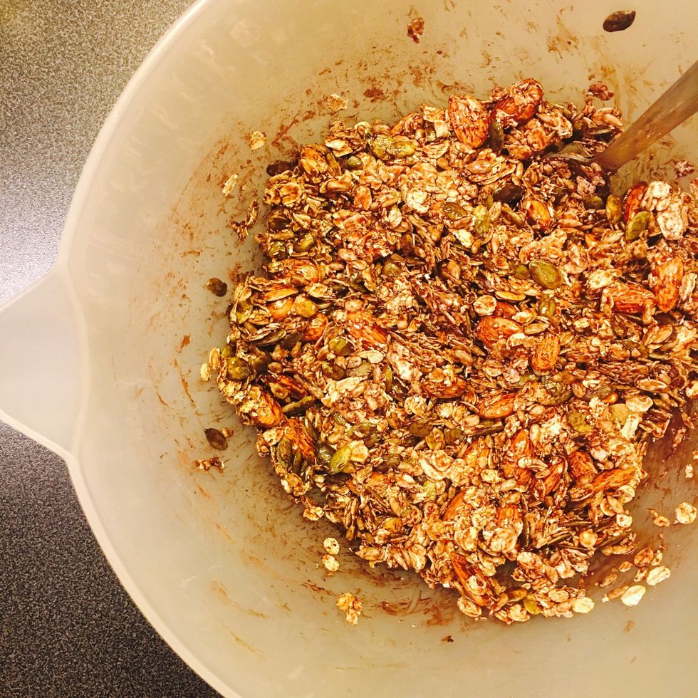 Add all wet ingredients and mix well