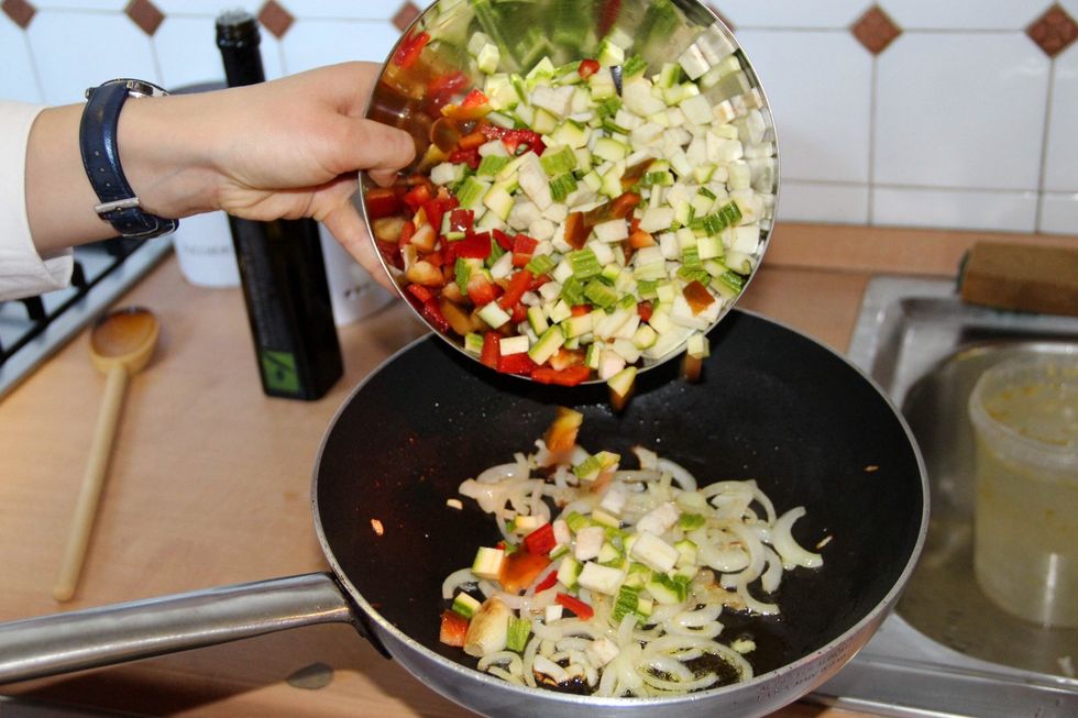 Add all your chopped vegetables.