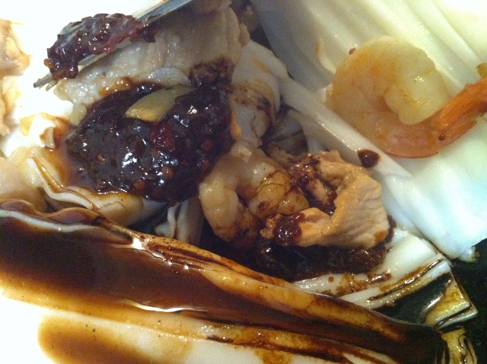 Add all your sauces to taste.