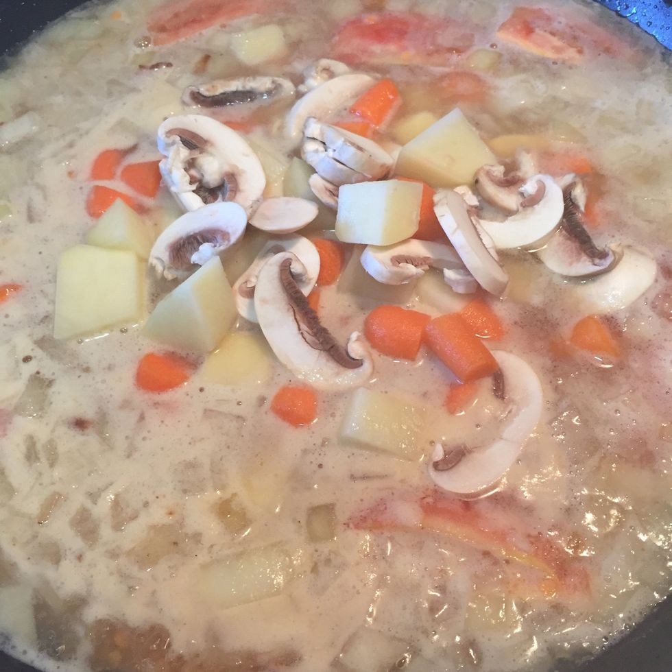 Add all your veggie and continue cook for 20-30 min.