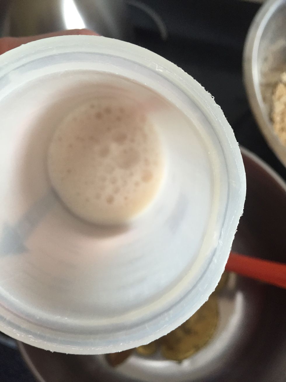 Add almond milk (milk is okay to use if you have allergies)