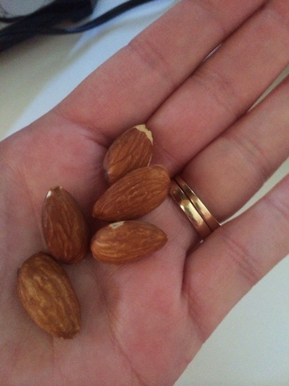 Add almonds to blender