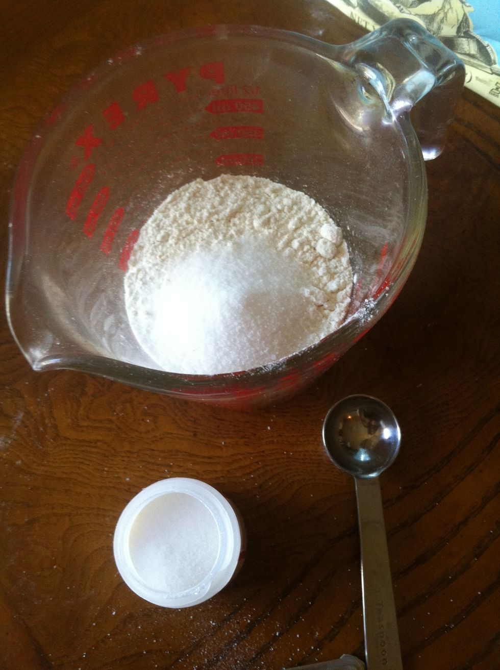 Add alum to flour. Mix.