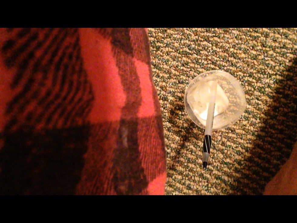 Add amount of petroleum jelly desired but not too much and mix together