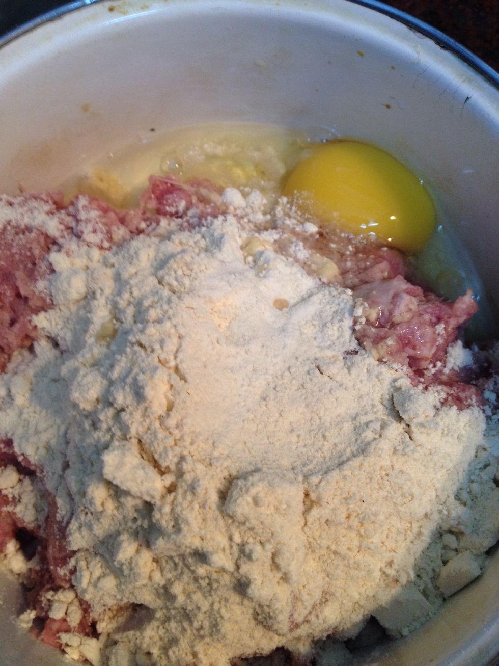 Add an egg or two according to the meat, so that the gram flour binds with the meat