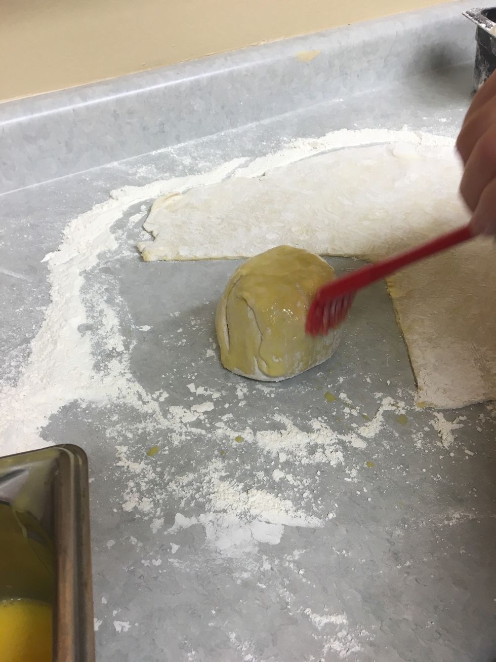 Add an egg white wash to the outside to help with browning