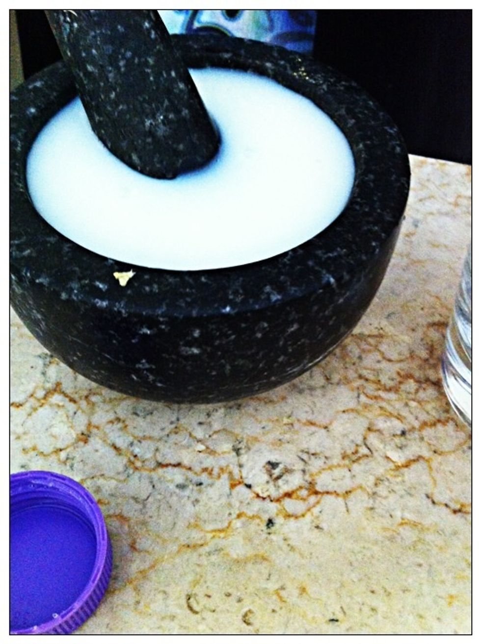 Add an equal part milk to water.